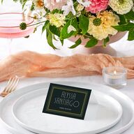 Gatsby Deco Arch Place Cards Dark Emerald Signature