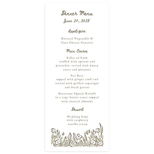 Watercolor Fairytale Trees Menus Ivory Signature