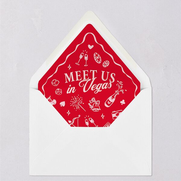 Hand Drawn Las Vegas Hearts Euro Envelope Liners Crimson Luxe