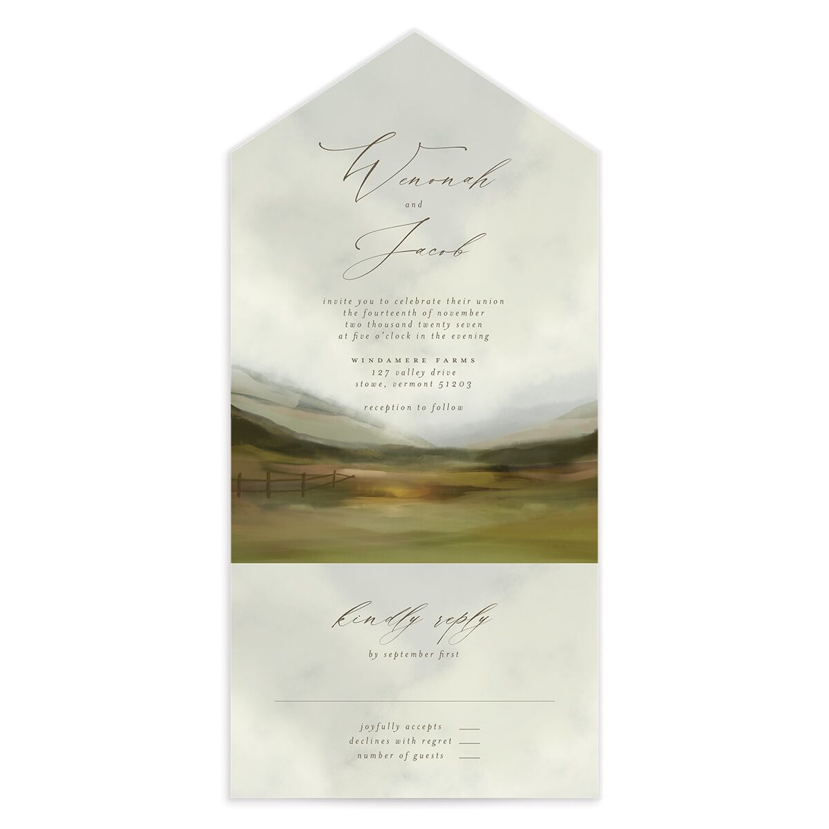 Western Valley All-in-One Wedding Invitations