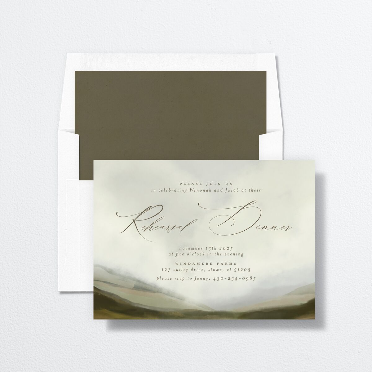 Western Valley Rehearsal Dinner Invitations Sage Signature