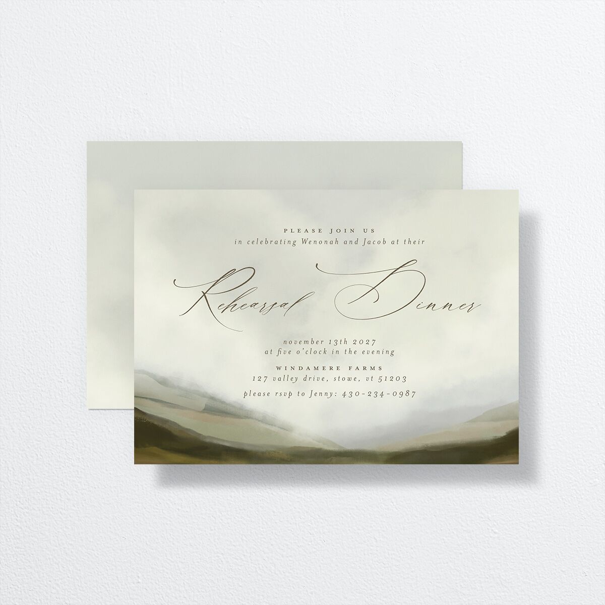 Western Valley Rehearsal Dinner Invitations Sage Signature