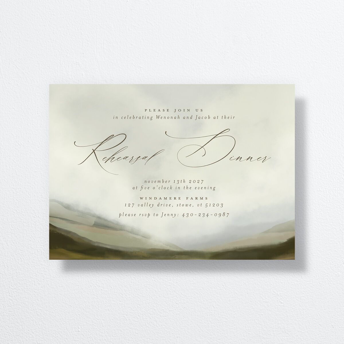 Western Valley Rehearsal Dinner Invitations Sage Signature