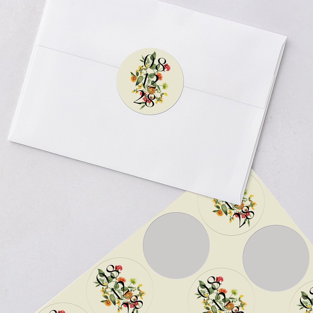 Ascending Garland Wedding Stickers Cream Sticker