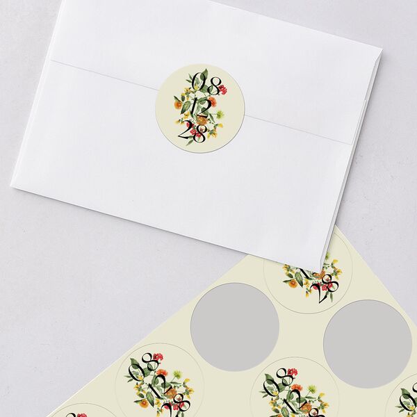 Ascending Garland Wedding Stickers Cream Sticker