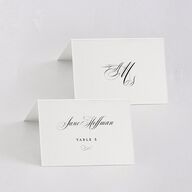 Classic Black Tie Place Cards Pure White Signature