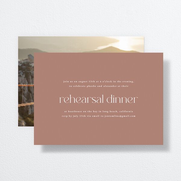 Striking Scene Rehearsal Dinner Invitations Dusty Rose Signature Standard