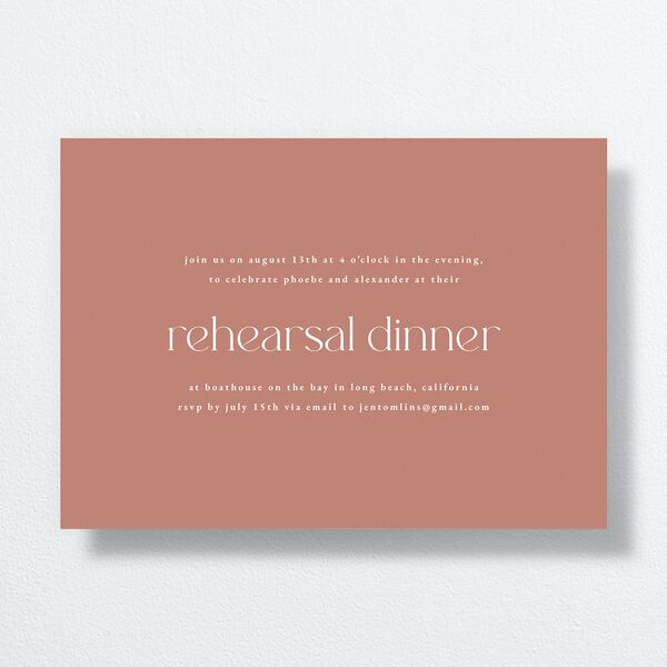 Striking Scene Rehearsal Dinner Invitations Dusty Rose Signature Standard