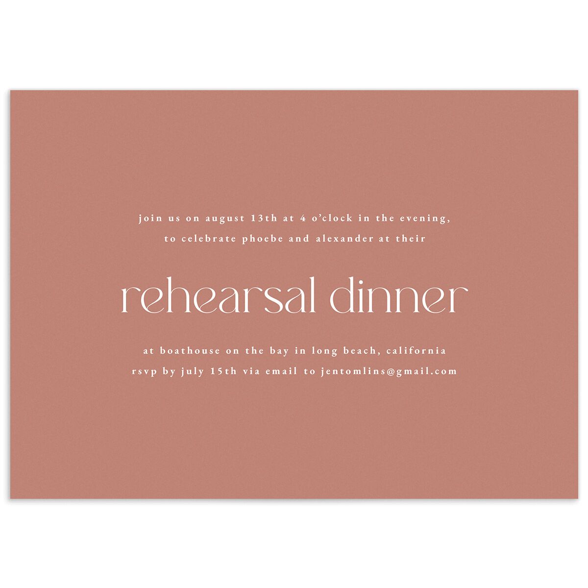 Striking Scene Rehearsal Dinner Invitations