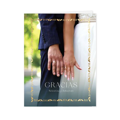 Hacienda Elegante Thank You Cards Gold Cinnamon