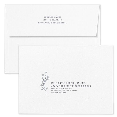 Natural Monogram Rehearsal Dinner Invitation Envelopes Blue Standard Midnight Navy Both Recipient and Return Addresses Signature