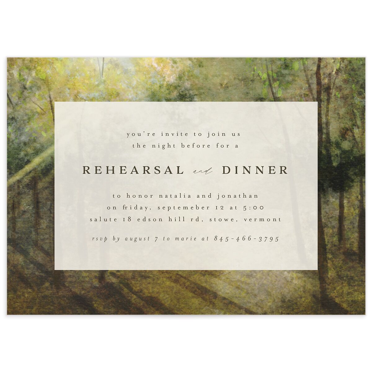 Enchanted Forest Rehearsal Dinner Invitations