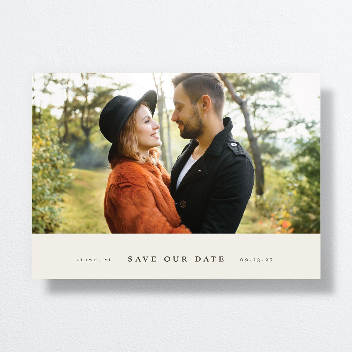 Enchanted Forest Save the Date Cards Dark Camo Signature smooth No