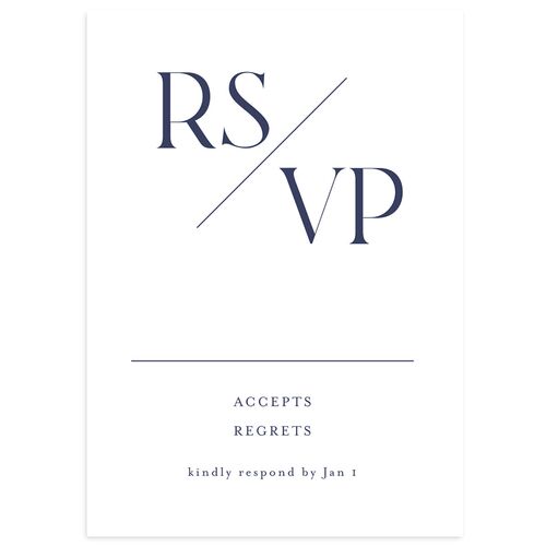 Monogram Slant Wedding Response Cards Navy Signature Standard