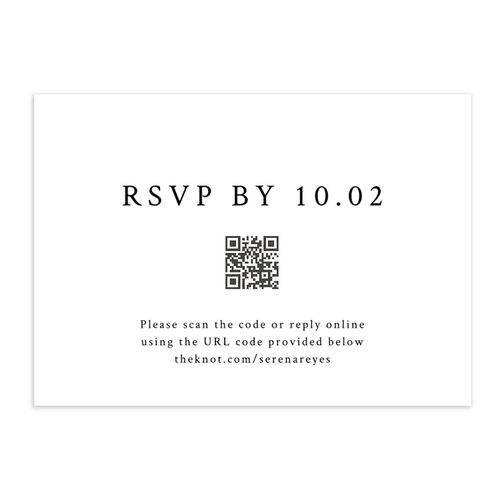Captured Love QR Code RSVP Cards Pure White Signature Standard