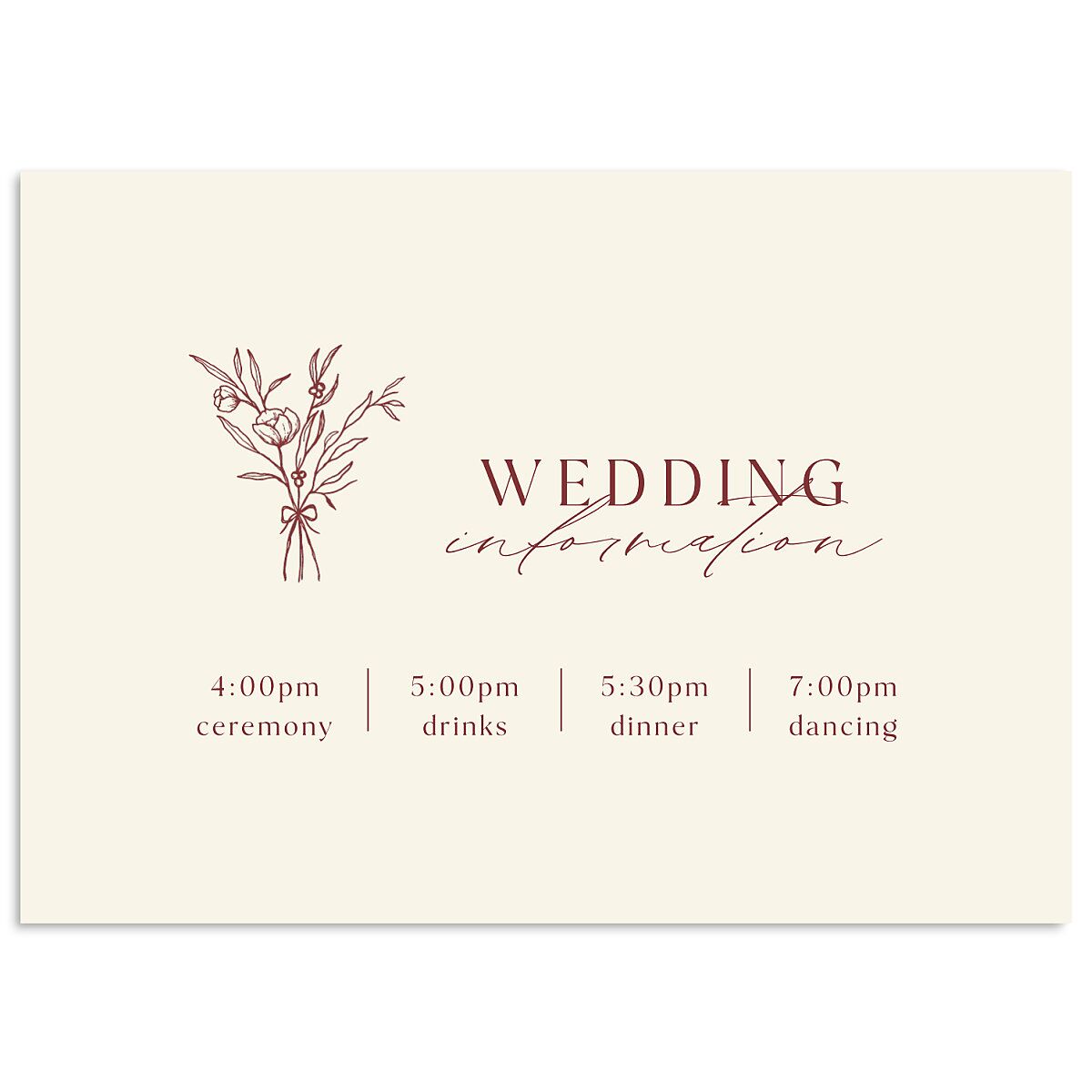 Simple Boho Flowers Wedding Enclosure Cards