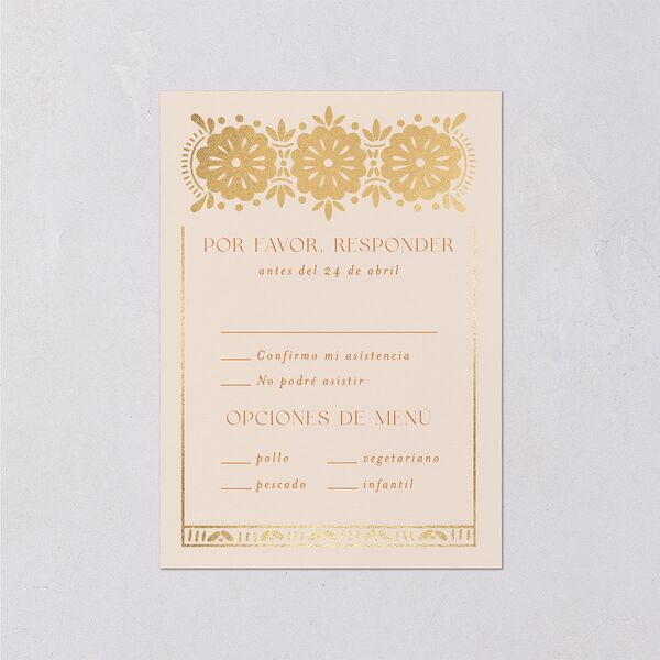 Hacienda Elegante Wedding Response Cards Gold Cinnamon Signature Standard