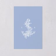 Coastal Oysters and Anchors Table Numbers Sea Blue Signature