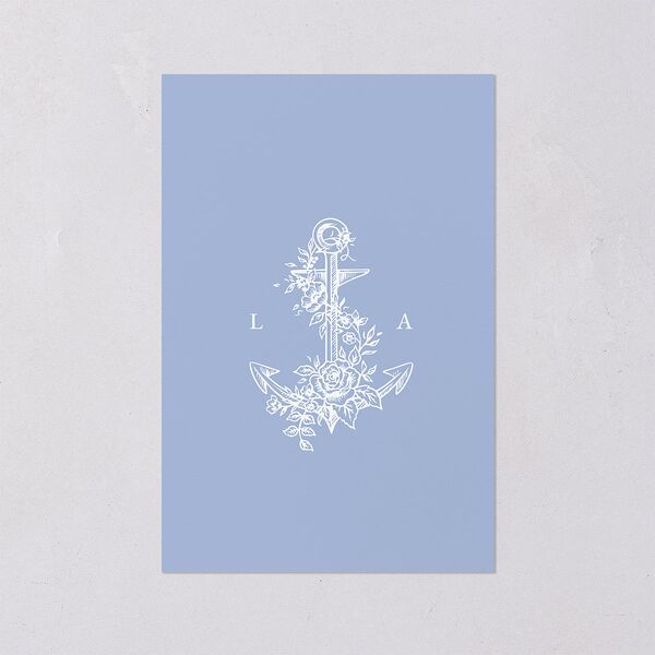 Coastal Oysters and Anchors Table Numbers Sea Blue Signature
