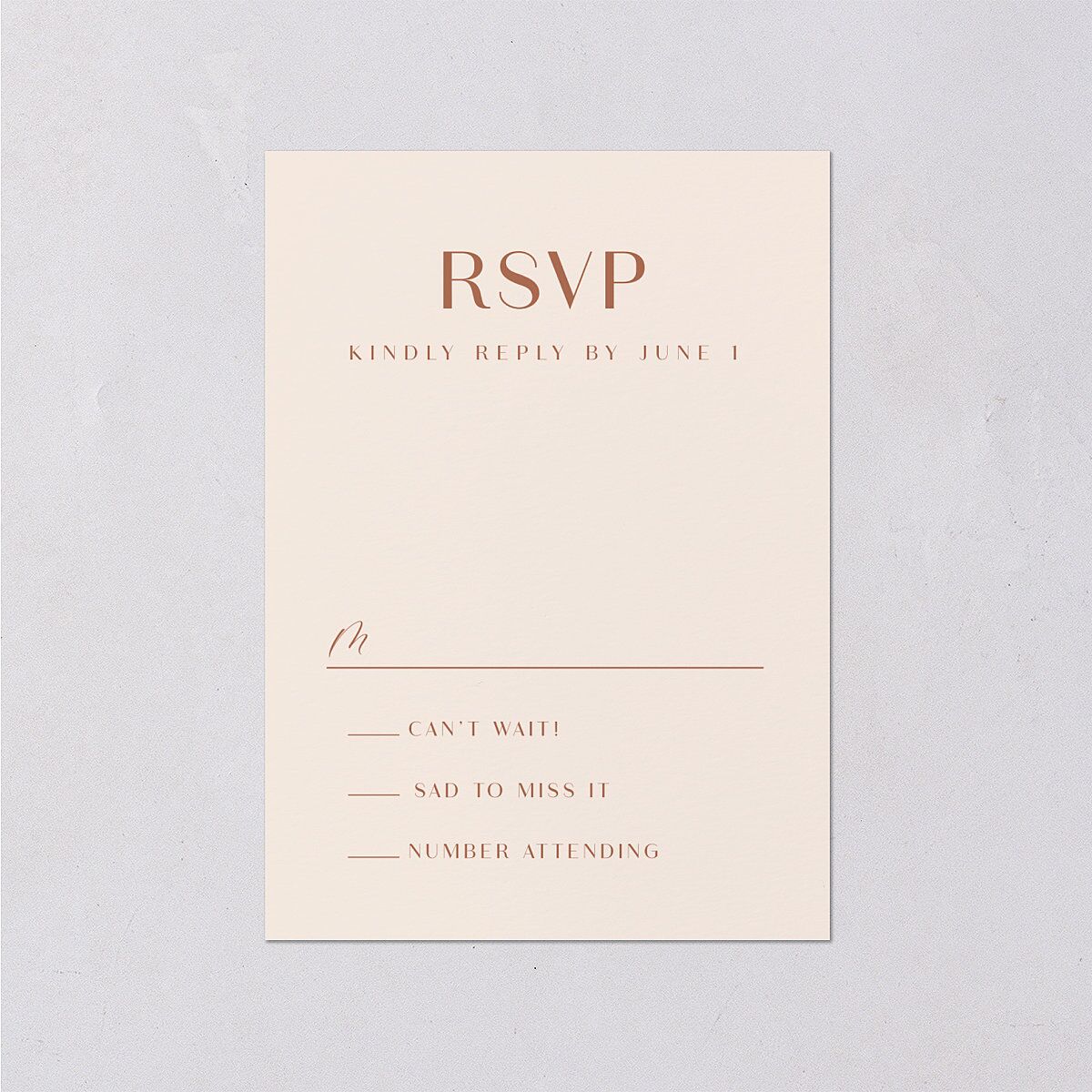 Modern Romantic Wedding Response Cards Chestnut Signature
