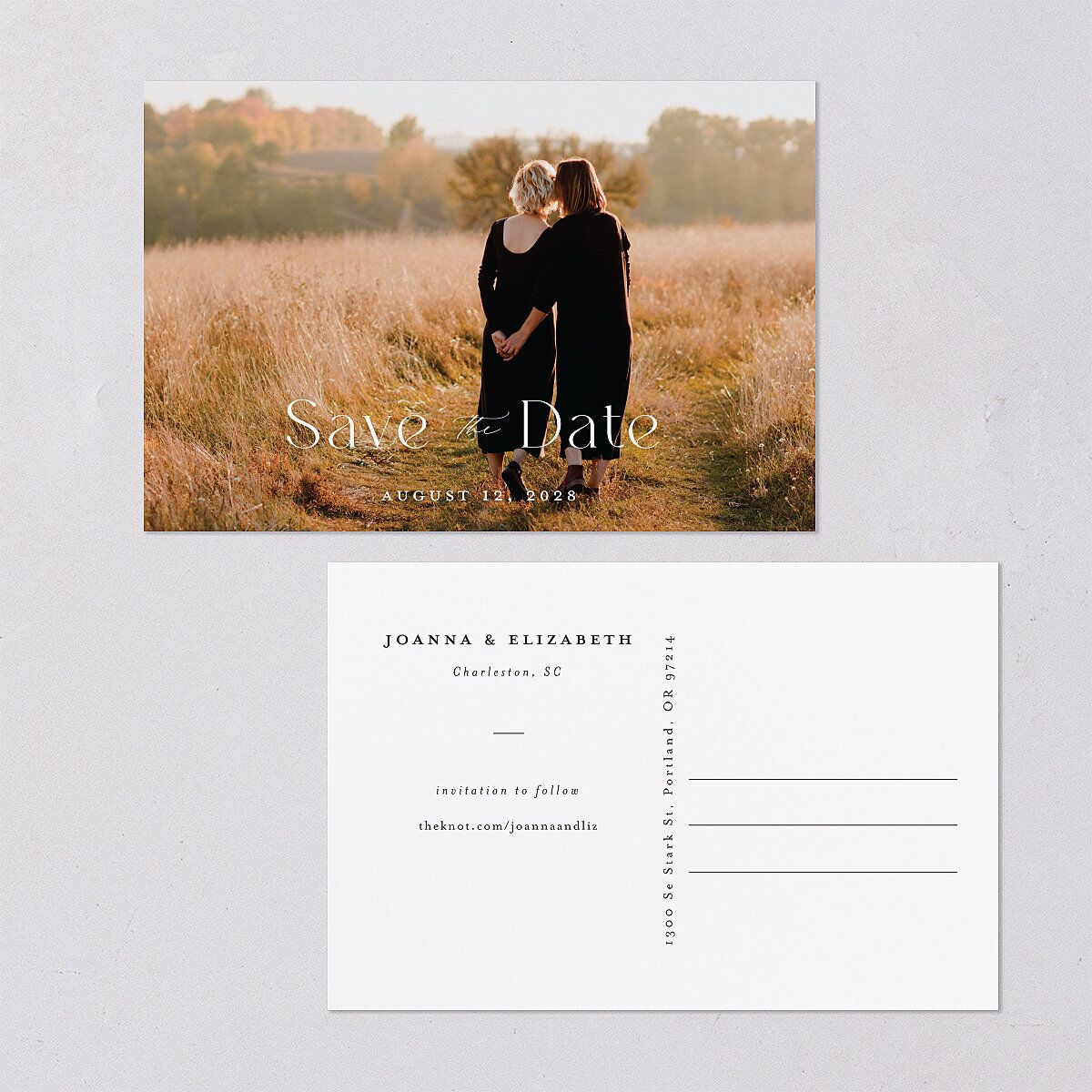 Refined Save The Date Postcards Pure White Postcard