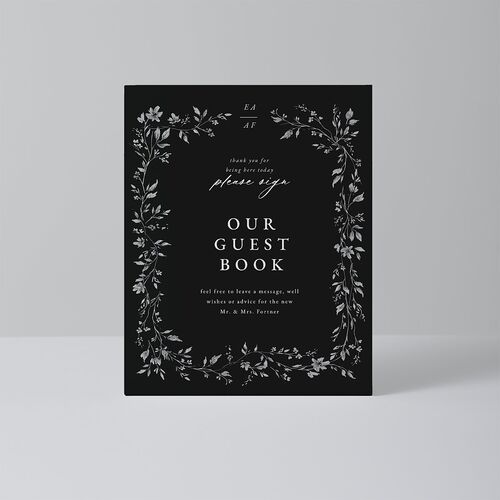 Timeless Floral Bar Bended Tabletop Sign X-small Charcoal Standard Plastic XS Tabletop Bar