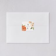 Blooming Dahlias Wedding Stickers Hot Pink Rounded