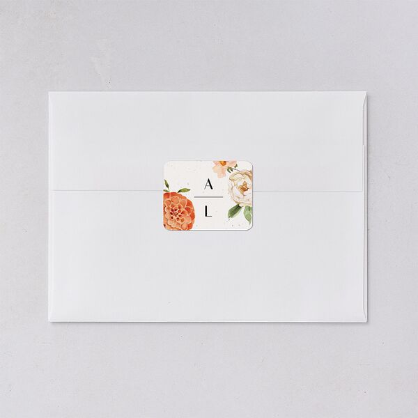 Blooming Dahlias Wedding Stickers Hot Pink Rounded