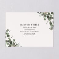 Eucalyptus Frame Foil Save The Date Cards Gold Pure White Signature smooth Blank No Standard