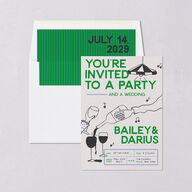 Hand Drawn Party Envelope Liners Jewel Green Standard