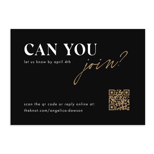 Happily Ever After Party  QR Code RSVP Cards Licorice Signature Standard