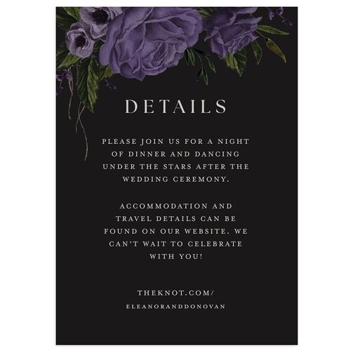 Dark Gothic Roses Wedding Enclosure Cards Regency Signature Standard
