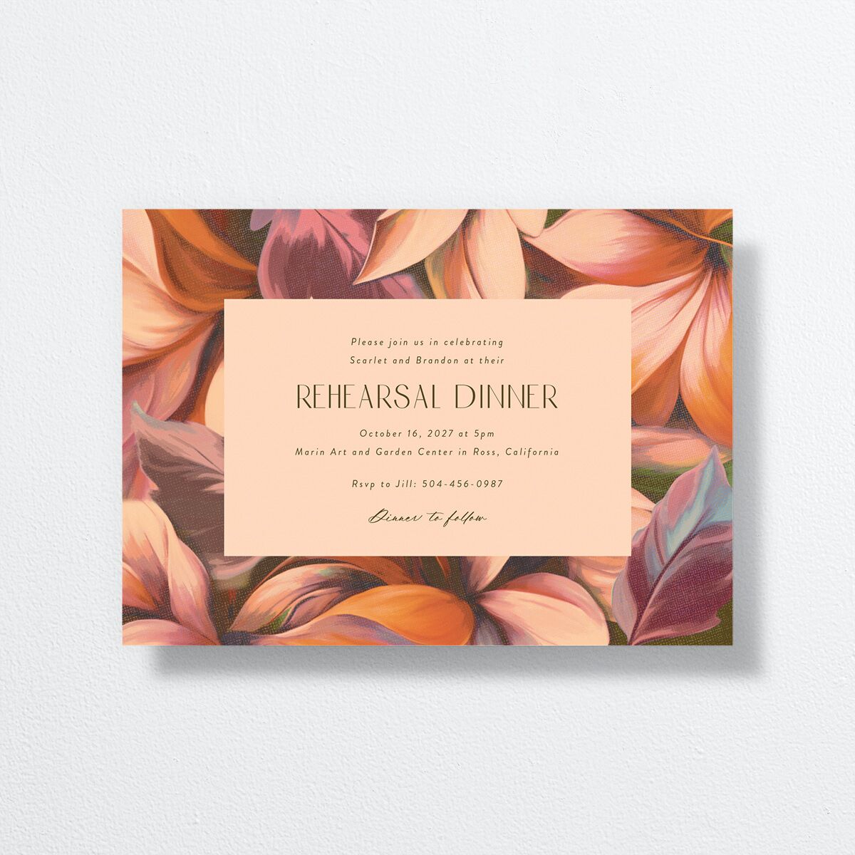 Falling In Love Rehearsal Dinner Invitations Mauve Signature