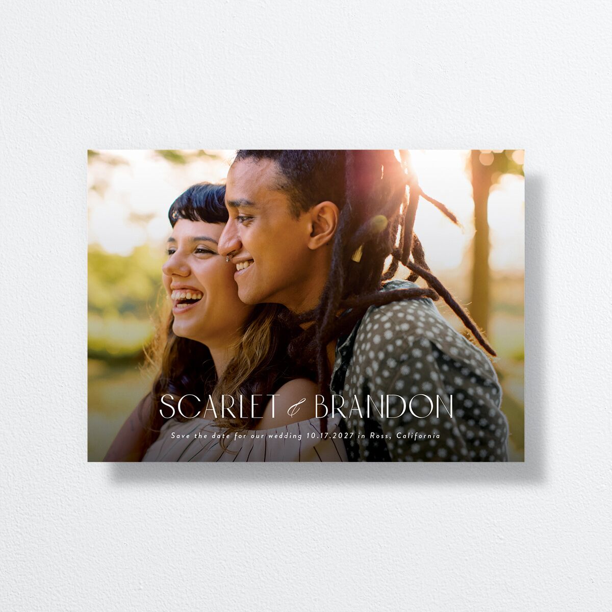 Falling In Love Save the Date Cards front in Multi-Color