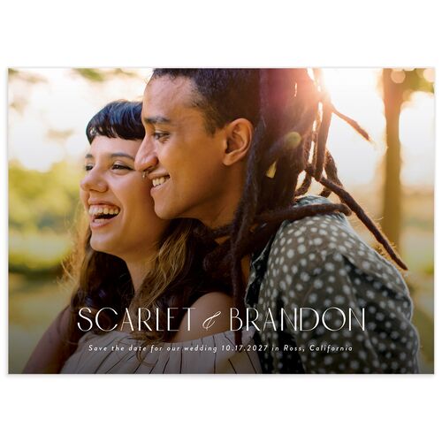 Falling In Love Save the Date Cards Mauve Signature smooth No