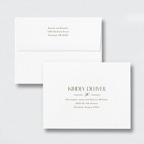 Falling In Love Thank You Card Envelopes White Standard Mauve Both Recipient and Return Addresses