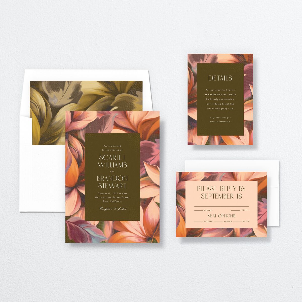 Falling In Love Wedding Invitations suite