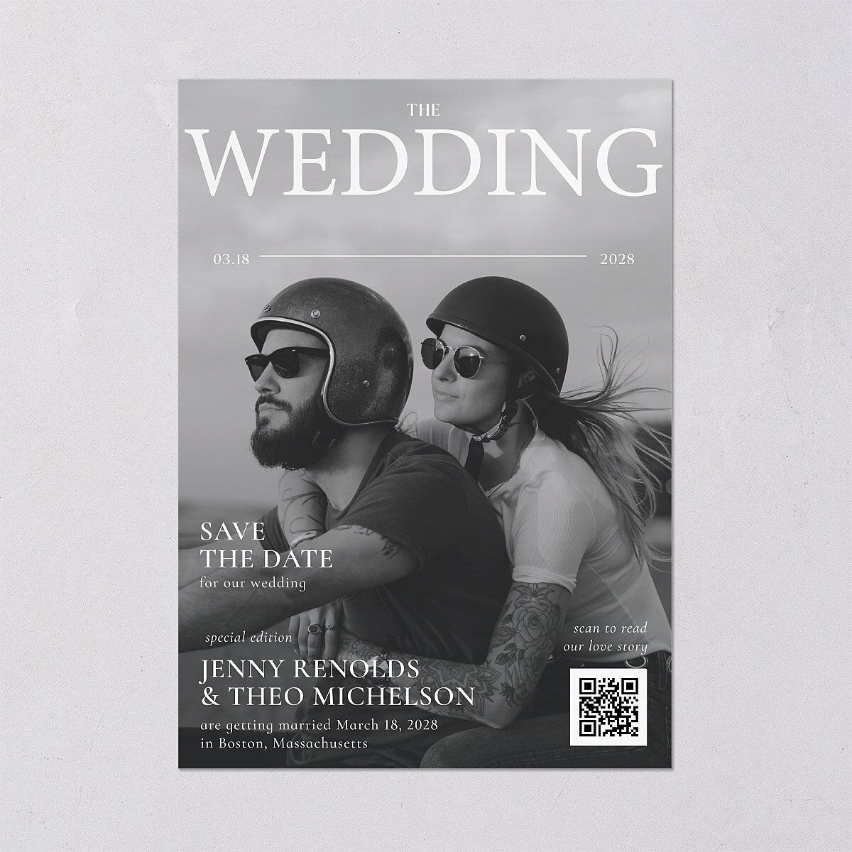 Magazine Cover Save the Date Cards — view 2