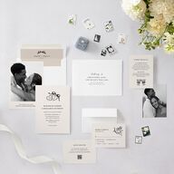 Hand Drawn Vintage Locket Wedding Invitations Linen Signature Blank No Standard