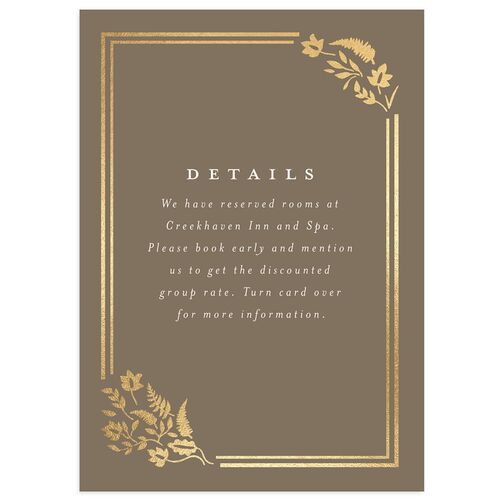 Rustic Kingdom Wedding Event Detail Cards Gold Falcon Signature Standard