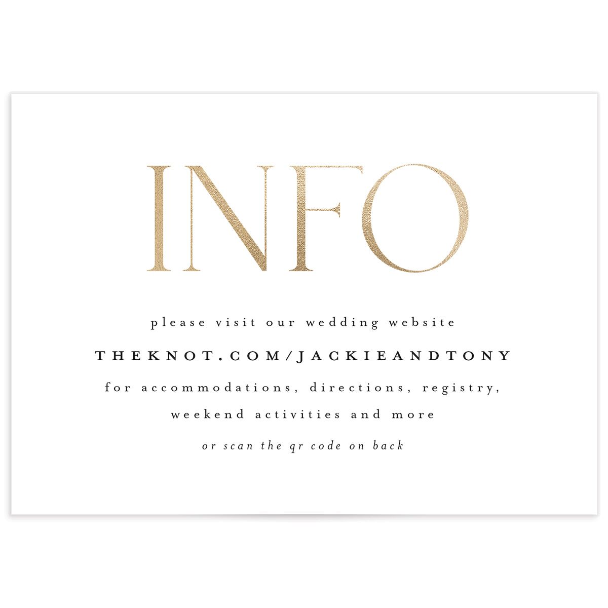 Elegant Nuptials Wedding Enclosure Cards