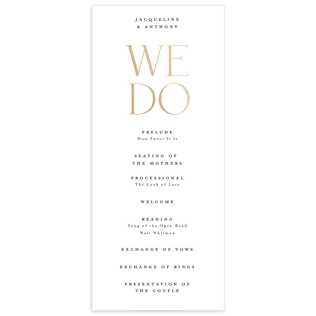 Elegant Nuptials Wedding Programs
