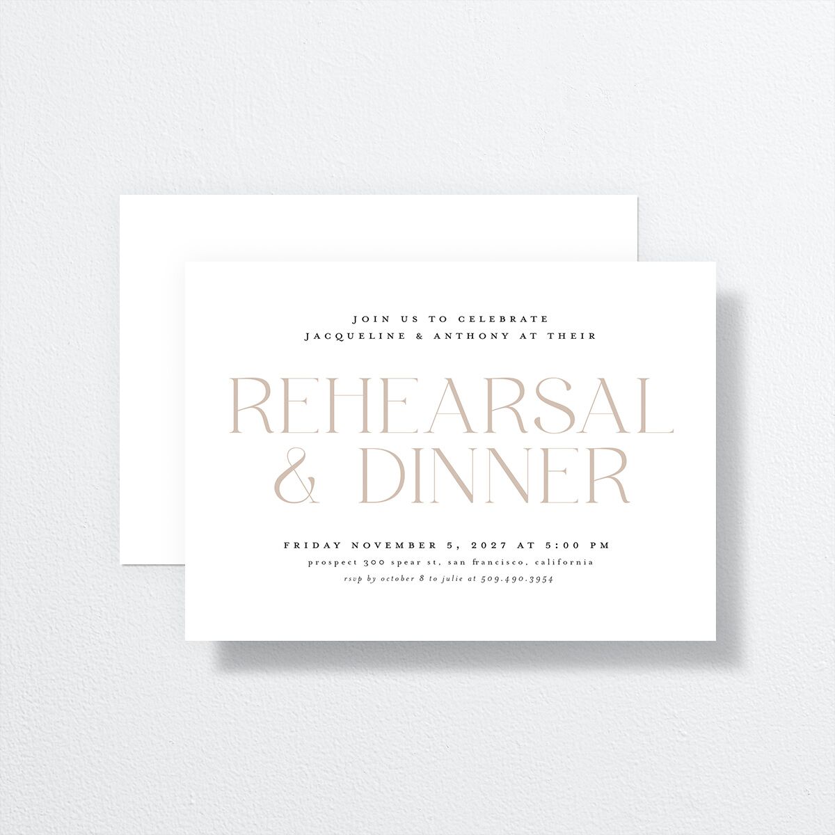 Elegant Nuptials Rehearsal Dinner Invitations Pure White Signature