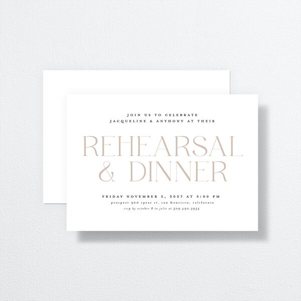 Elegant Nuptials Rehearsal Dinner Invitations Pure White Signature