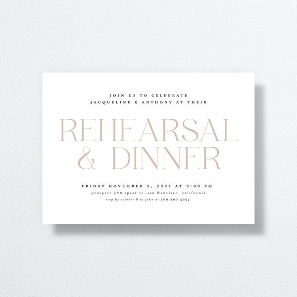 Elegant Nuptials Rehearsal Dinner Invitations Pure White Signature