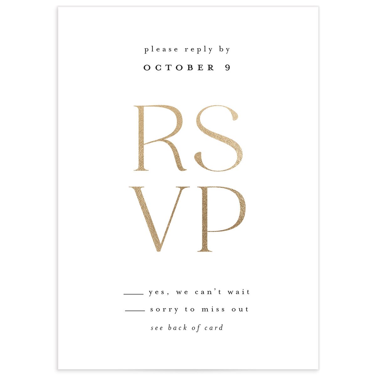 Elegant Nuptials Wedding Response Cards