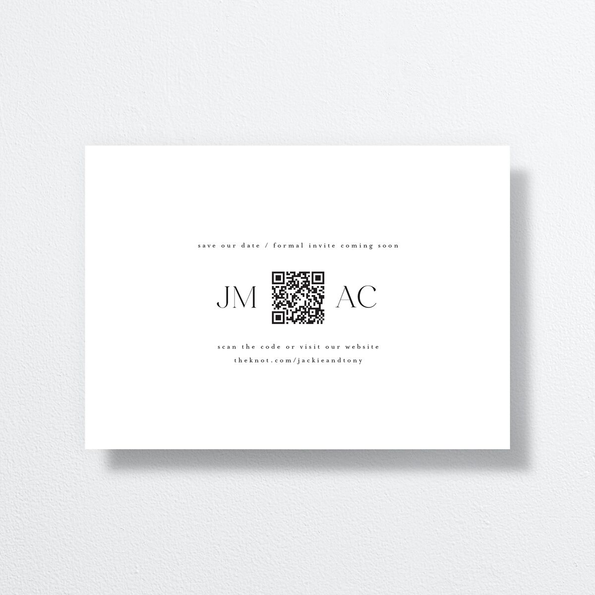 Elegant Nuptials Save the Date Cards back in White