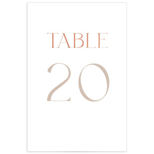Elegant Nuptials Table Numbers Rose Gold Pure White Signature