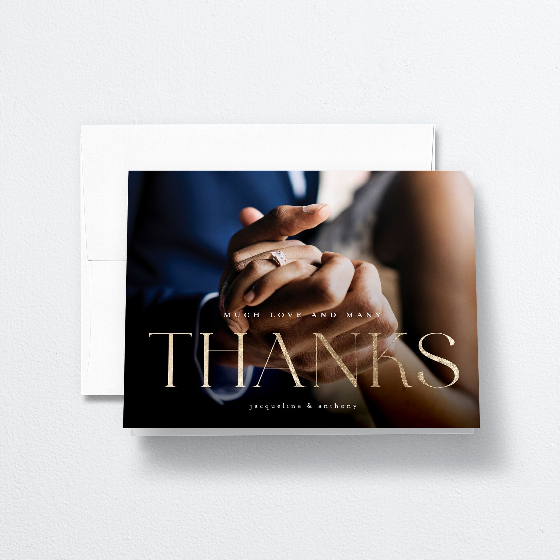 Elegant Nuptials Thank You Cards — view 1