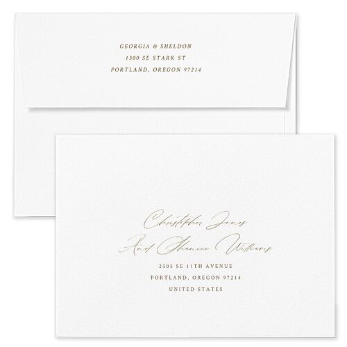 Ethereal Sunset Wedding Invitation Envelopes Blue Peach Fuzz Return Address Standard Signature